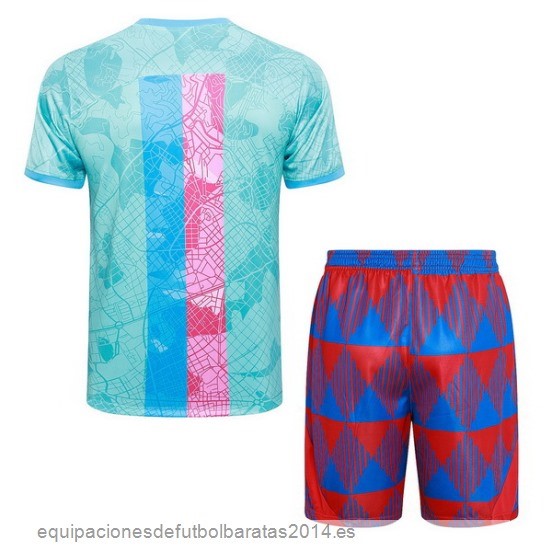 Nuevo Entrenamiento Conjunto Completo Barcelona 23/24 Verde Rosa Rojo Baratas